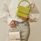 Crossbody Shoulder Chain Straps Handbag Luxury Lunch Bag  - Beige