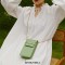 Crossbody Trendy Chain Decorated Mobile Phone Bag  - Light Green