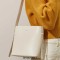 Crossbody Shoulder Bag Round Bucket Shape Soft Small Tote Bags - Beige