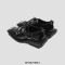 Square Toe Chunky Wedges Heels Metal Decorated Lace Up Gothic Punk Loafers - Black