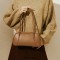 Large Capacity Stylish Shoulder Boston Style Bag - Brown