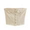 Street Summer Style Crop Chest Denim Sleeveless Over Top - Apricot