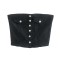 Street Summer Style Crop Chest Denim Sleeveless Over Top - Black