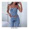 Street Summer Style Crop Chest Denim Sleeveless Over Top - Black