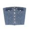 Street Summer Style Crop Chest Denim Sleeveless Over Top - Deep Blue