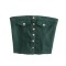 Street Summer Style Crop Chest Denim Sleeveless Over Top - Green