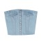 Street Summer Style Crop Chest Denim Sleeveless Over Top - Light Blue