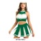 Cheerleader Cosplay Uniform Sleeveless Crop Top with Mini Skirt Costumes - Green