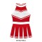 Cheerleader Cosplay Uniform Sleeveless Crop Top with Mini Skirt Costumes - Red