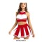 Cheerleader Cosplay Uniform Sleeveless Crop Top with Mini Skirt Costumes - Red