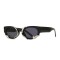 Retro Shades Cat Eye Small Frame Snake Decorated Sunglasses - Black Gray