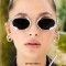 Retro Shades Cat Eye Small Frame Snake Decorated Sunglasses - Red