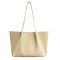 Large Composite Female Shoulder Travel Bussiness Tote Bags - Beige