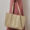 Large Composite Female Shoulder Travel Bussiness Tote Bags - Beige