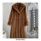 Gradient Striped Hairy Faux Fur Retro Coats  - Coffee