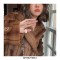 Gradient Striped Hairy Faux Fur Retro Coats  - Coffee