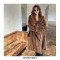 Gradient Striped Hairy Faux Fur Retro Coats  - Coffee