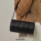 Bucket Shape Crossbody Shoulder Double Straps Stylish Bag - Black