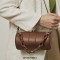 Bucket Shape Crossbody Shoulder Double Straps Stylish Bag - Brown