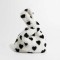 Japanese Mini Wrist Knot Faux Fur Foldable Shopping Bags - White Black Hearts