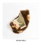 Japanese Mini Wrist Knot Faux Fur Foldable Shopping Bags - White Black Hearts