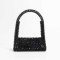 Metallic Beaded Small Flap Shoulder Bags - Black