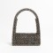 Metallic Beaded Small Flap Shoulder Bags - Silver