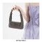 Metallic Beaded Small Flap Shoulder Bags - Silver