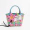 Jelly Color PVC Checkered Summer Beach Picnic Handbag Bags - Multicolor