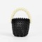 Multicolor Beaded Cross Body Bucket Hand Bags - Black