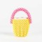 Multicolor Beaded Cross Body Bucket Hand Bags - Yellow