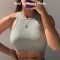 Elastic Solid Color Casual Street Style Elastic Basic Crop Tops - Purple