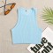 Elastic Solid Color Casual Street Style Elastic Basic Crop Tops - Blue