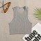 Elastic Solid Color Casual Street Style Elastic Basic Crop Tops - Gray