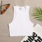 Elastic Solid Color Casual Street Style Elastic Basic Crop Tops - White