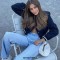 Long Sleeve Elegant Streetwear Spring Autumn College Bomber Jackets - Navy