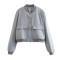 Long Sleeve Big Pockets Elegant Streetwear Spring Autumn Coats Jackets - Gray