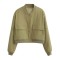 Long Sleeve Big Pockets Elegant Streetwear Spring Autumn Coats Jackets - Olive Green