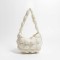 Lightweight Bubble Pillow Shoulder Zipper Bag - Beige