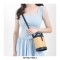 Straw Bucket Crossbody Beach Tote Bag - Yellow Black