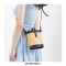 Straw Bucket Crossbody Beach Tote Bag - Yellow Black