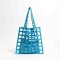 Hollow Mesh Knitted Purse Summer Shoulder Beach Bag - Blue