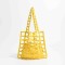 Hollow Mesh Knitted Purse Summer Shoulder Beach Bag - Yellow
