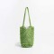 Casual Hollow Out 2 Pcs Set Purse Women Handwoven Shoulder Bucket Bags - Green