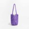 Casual Hollow Out 2 Pcs Set Purse Women Handwoven Shoulder Bucket Bags - Purple