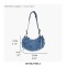 Half Moon Vintage Crossbody Shoulder Bag - Blue