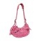 Half Moon Vintage Crossbody Shoulder Bag - Pink