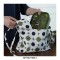 Cute Mini Japanese Wrist Knot Lines Decorated Lunch Washable Day Bags - Green