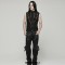 Asymmetric Sharp Teeth Mesh Vest Gothic Punk Cool High Collar Simple Black Tank Tees Summer Tops