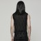 Asymmetric Sharp Teeth Mesh Vest Gothic Punk Cool High Collar Simple Black Tank Tees Summer Tops